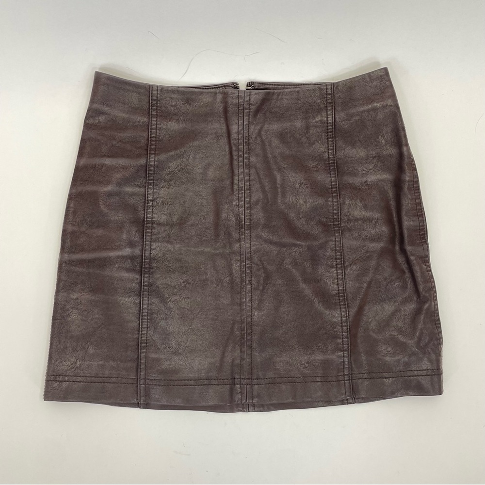 Free People Faux Leather Skirt Medium Brown